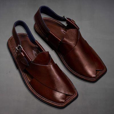 Herr Brun Läder Chappal