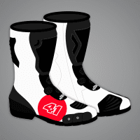Alla vita motorcykelstövlar